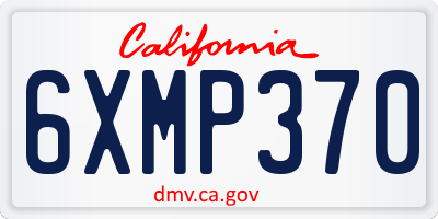 CA license plate 6XMP370