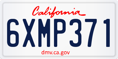 CA license plate 6XMP371
