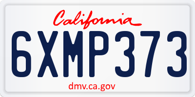 CA license plate 6XMP373