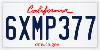 CA license plate 6XMP377