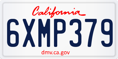 CA license plate 6XMP379