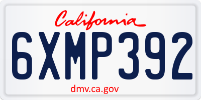 CA license plate 6XMP392