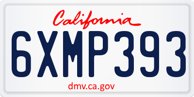CA license plate 6XMP393