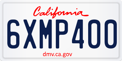 CA license plate 6XMP400