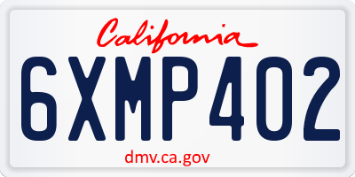 CA license plate 6XMP402