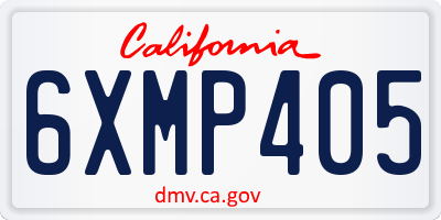CA license plate 6XMP405