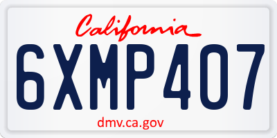 CA license plate 6XMP407