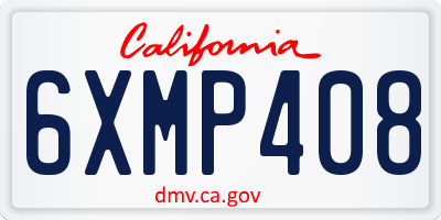 CA license plate 6XMP408