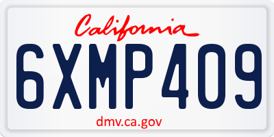 CA license plate 6XMP409