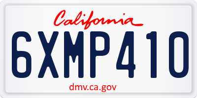 CA license plate 6XMP410