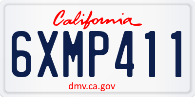 CA license plate 6XMP411