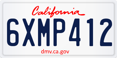 CA license plate 6XMP412