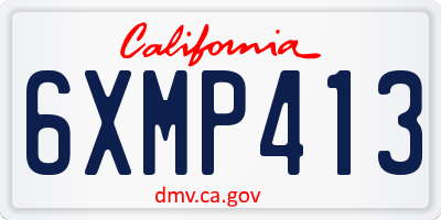 CA license plate 6XMP413