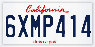 CA license plate 6XMP414