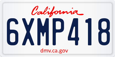 CA license plate 6XMP418