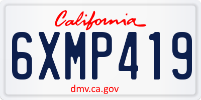 CA license plate 6XMP419