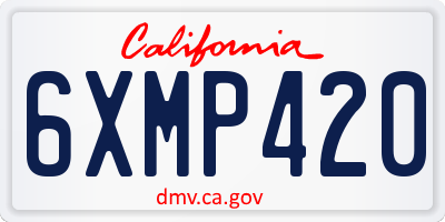 CA license plate 6XMP420