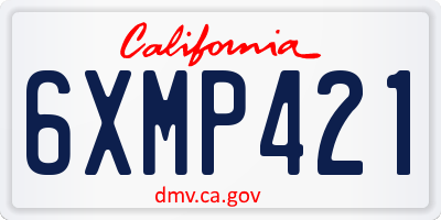 CA license plate 6XMP421