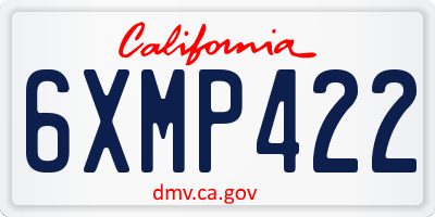 CA license plate 6XMP422