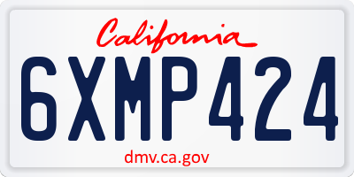 CA license plate 6XMP424