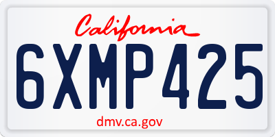 CA license plate 6XMP425