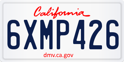 CA license plate 6XMP426