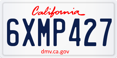 CA license plate 6XMP427