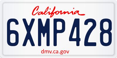 CA license plate 6XMP428