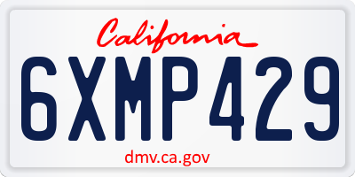 CA license plate 6XMP429