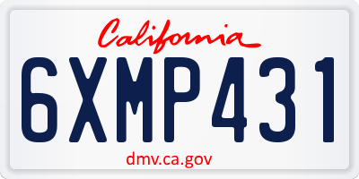 CA license plate 6XMP431
