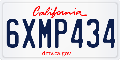 CA license plate 6XMP434