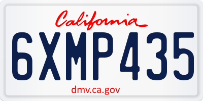 CA license plate 6XMP435