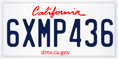 CA license plate 6XMP436