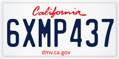 CA license plate 6XMP437