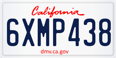 CA license plate 6XMP438