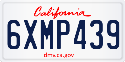CA license plate 6XMP439