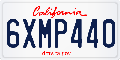 CA license plate 6XMP440