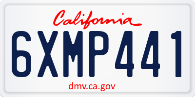 CA license plate 6XMP441