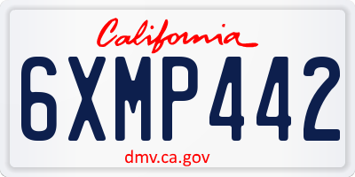 CA license plate 6XMP442