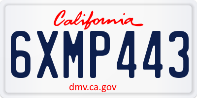 CA license plate 6XMP443
