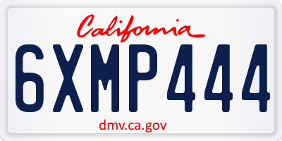CA license plate 6XMP444