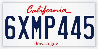 CA license plate 6XMP445