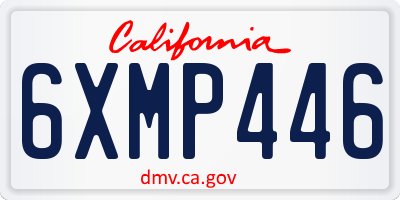 CA license plate 6XMP446
