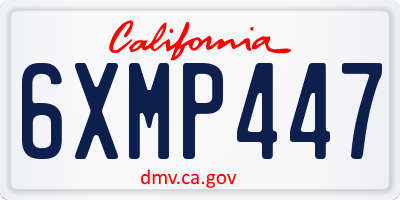 CA license plate 6XMP447