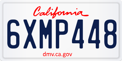 CA license plate 6XMP448