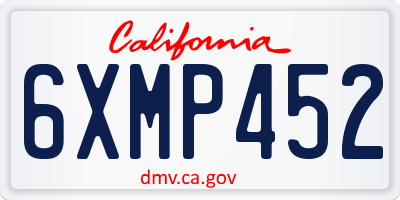 CA license plate 6XMP452