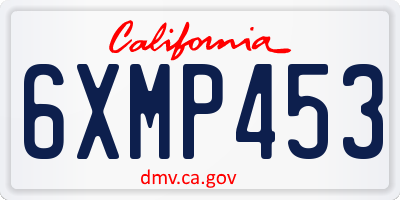 CA license plate 6XMP453