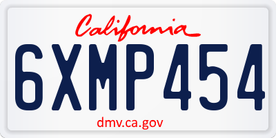 CA license plate 6XMP454