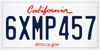 CA license plate 6XMP457