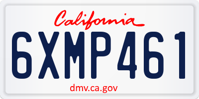 CA license plate 6XMP461